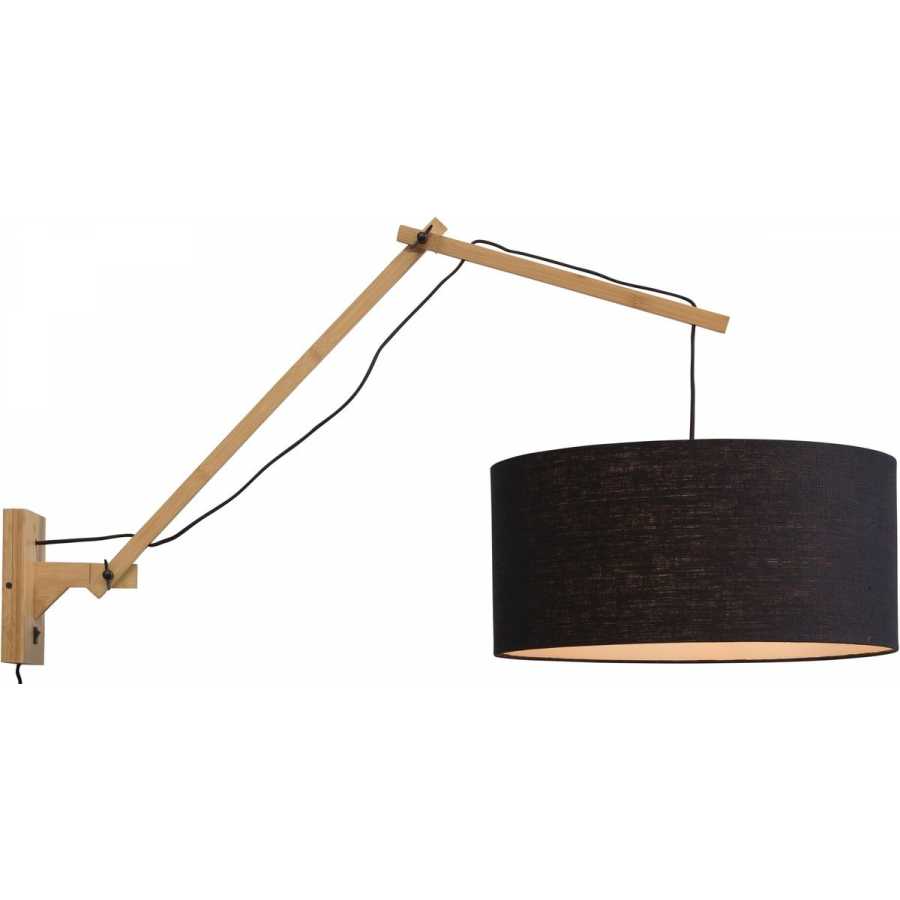 Good&Mojo Andes Long Arm Wall Light - Black & Natural - Large