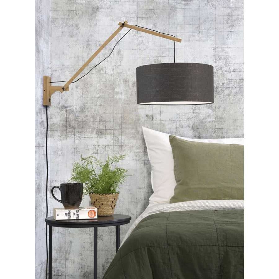 Good&Mojo Andes Long Arm Wall Light - Dark Grey & Natural - Large