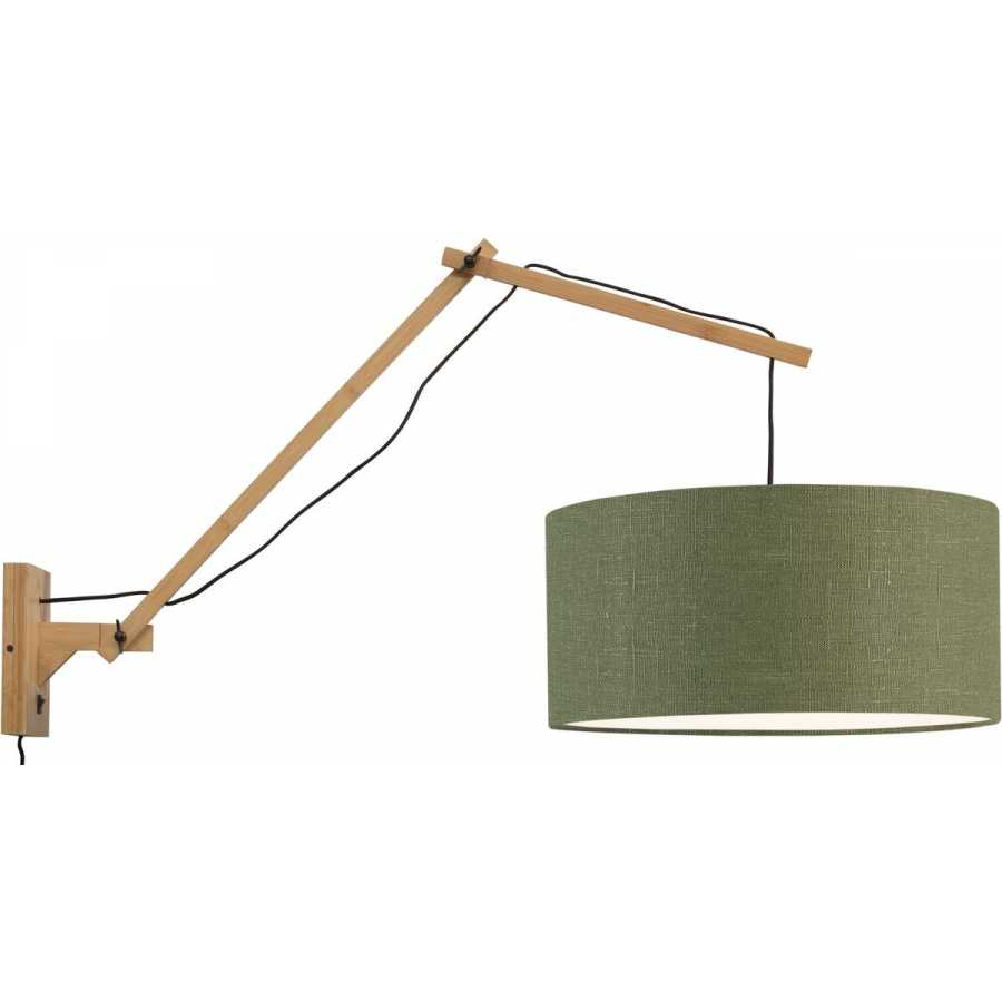 Good&Mojo Andes Long Arm Wall Light - Forest Green & Natural - Large