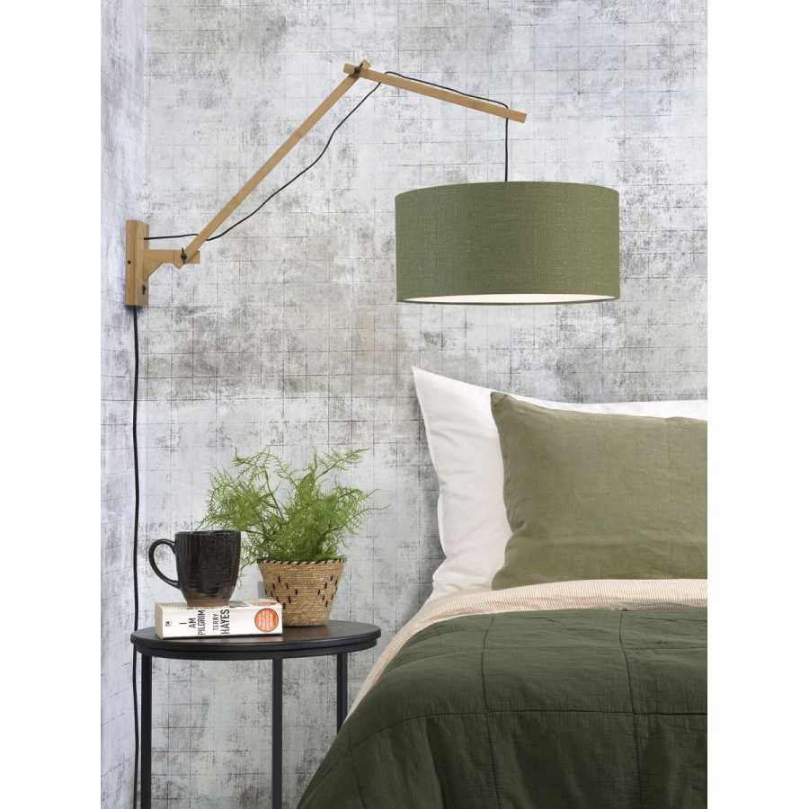 Good&Mojo Andes Long Arm Wall Light - Forest Green & Natural - Large