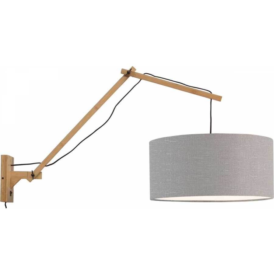 Good&Mojo Andes Long Arm Wall Light - Light Grey & Natural - Large