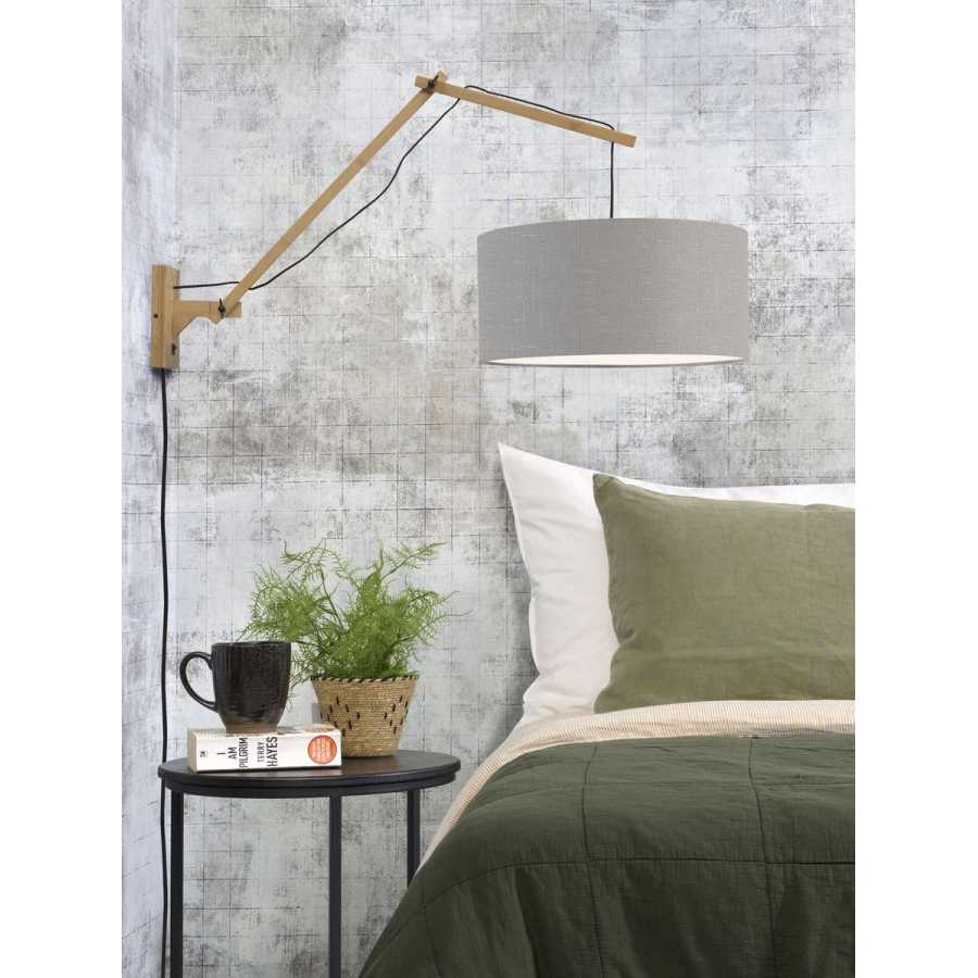 Good&Mojo Andes Long Arm Wall Light - Light Grey & Natural - Large