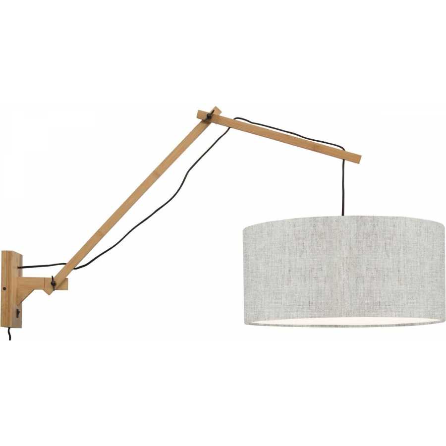 Good&Mojo Andes Long Arm Wall Light - Light Linen & Natural