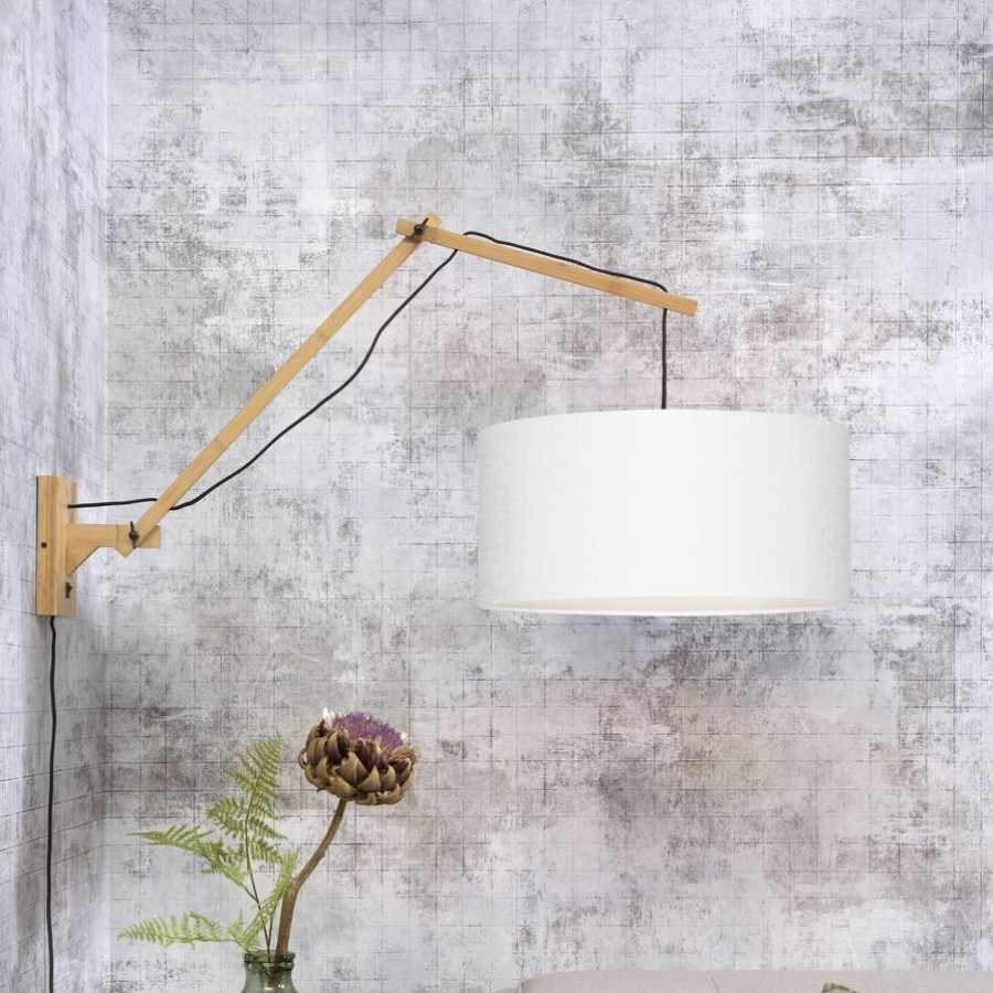 Good&Mojo Andes Long Arm Wall Light - White & Natural - Large