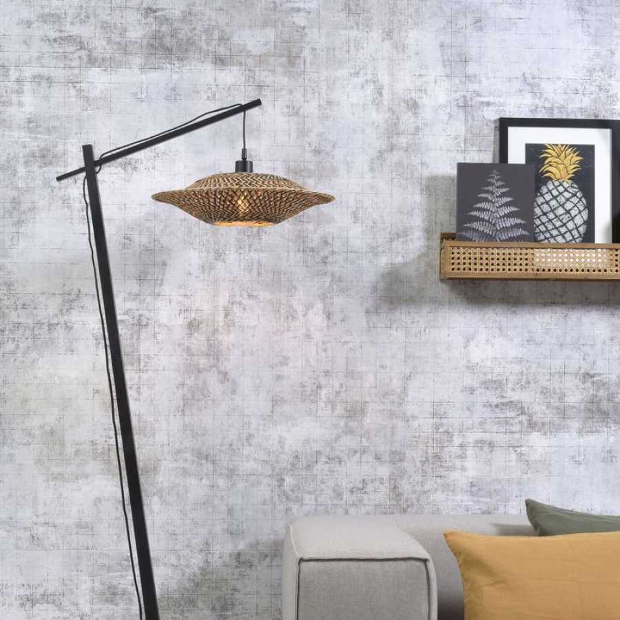 Good&Mojo Bali Floor Lamp - Black & Natural - Small