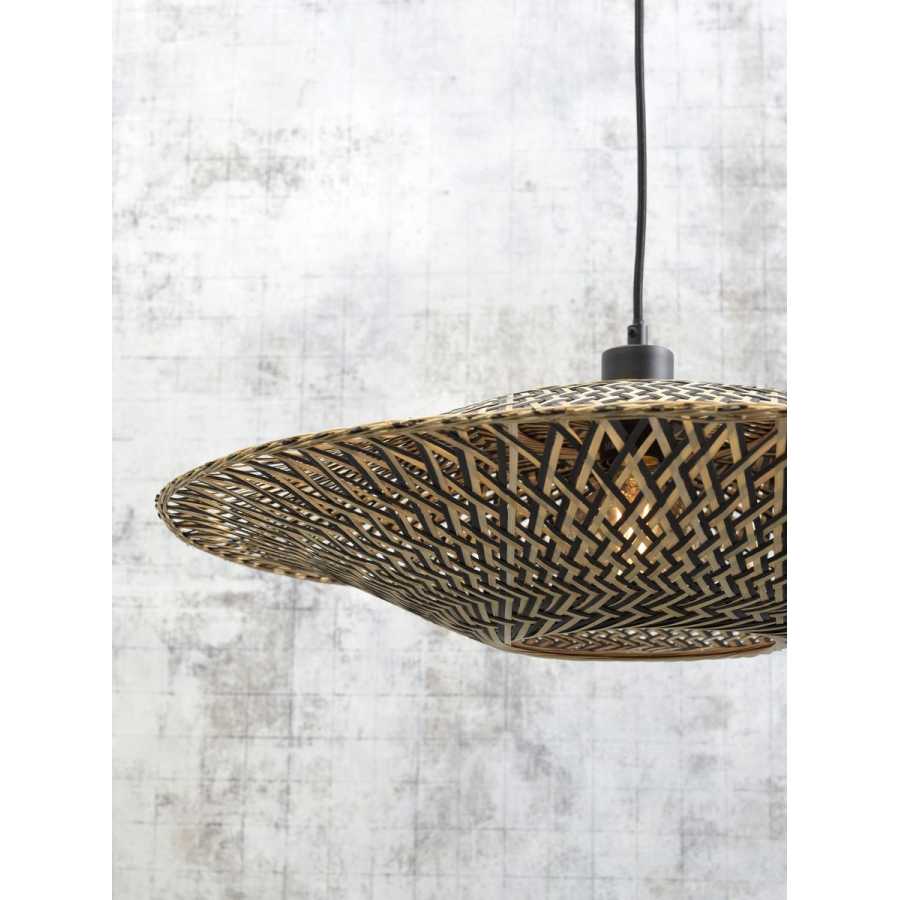 Good&Mojo Bali Floor Lamp - Black & Natural - Small