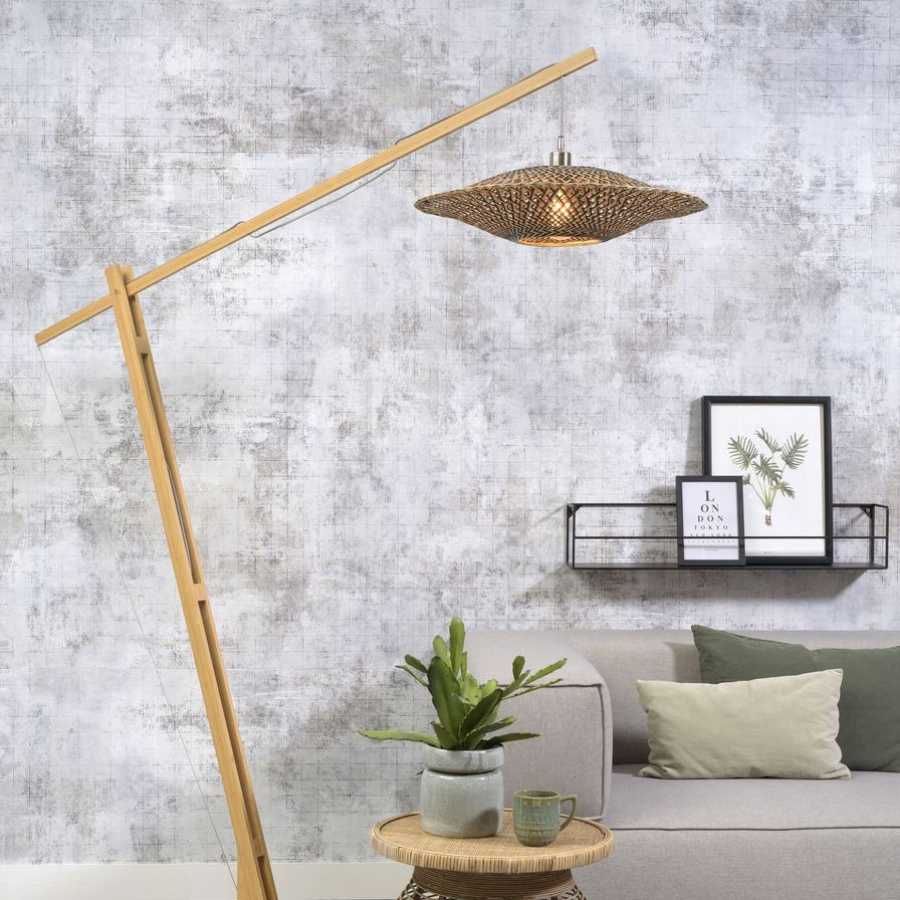 Good&Mojo Bali Long Arm Floor Lamp - Natural - Small