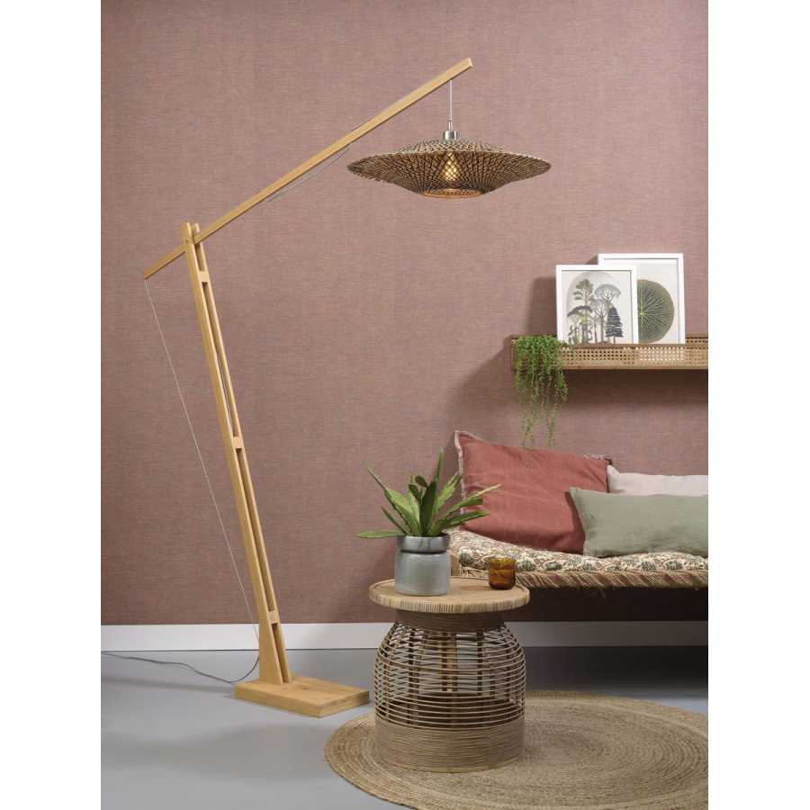 Good&Mojo Bali Long Arm Floor Lamp - Natural - Small