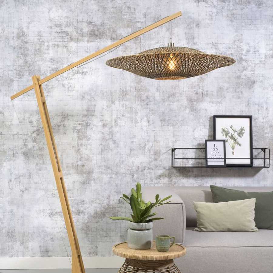 Good&Mojo Bali Long Arm Floor Lamp - Natural - Large