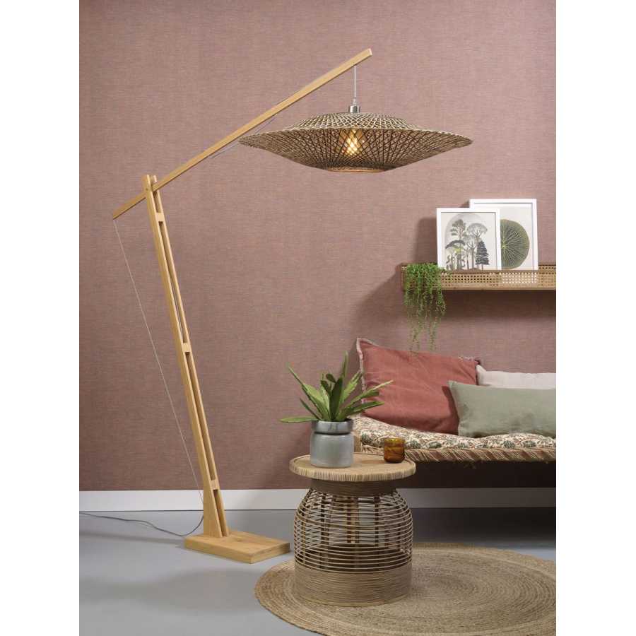 Good&Mojo Bali Long Arm Floor Lamp - Natural - Large