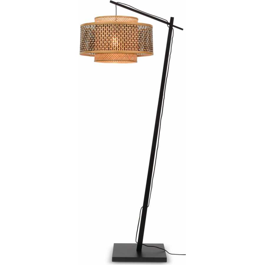 Good&Mojo Bhutan Hanging Floor Lamp - Black & Natural - Large