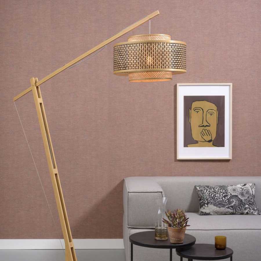 Good&Mojo Bhutan Long Arm Floor Lamp - Natural - Large