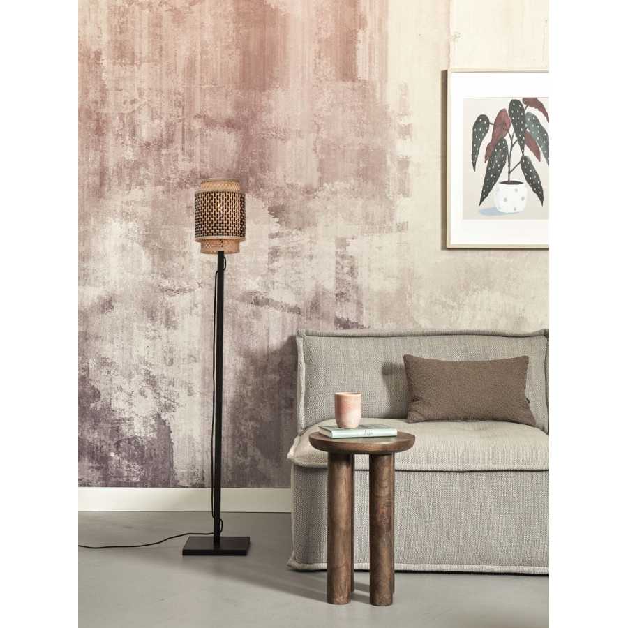 Good&Mojo Bhutan Floor Lamp - Black & Natural - Small