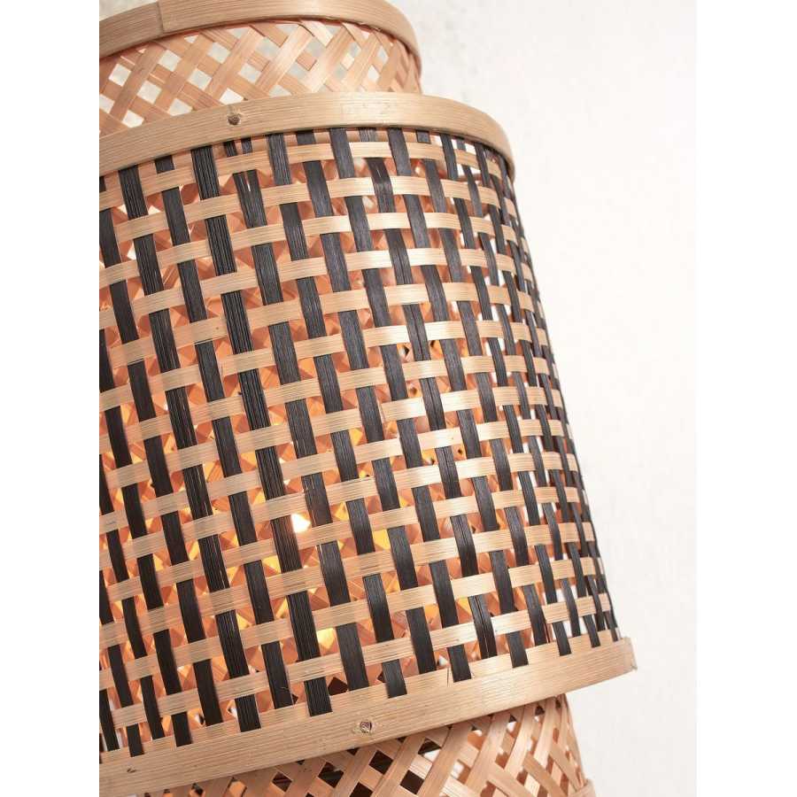 Good&Mojo Bhutan Floor Lamp - Black & Natural - Small