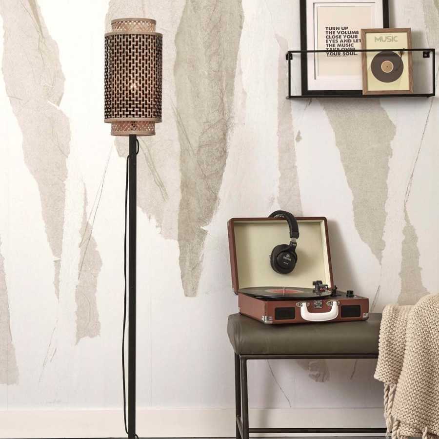 Good&Mojo Bhutan Floor Lamp - Black & Natural - Medium