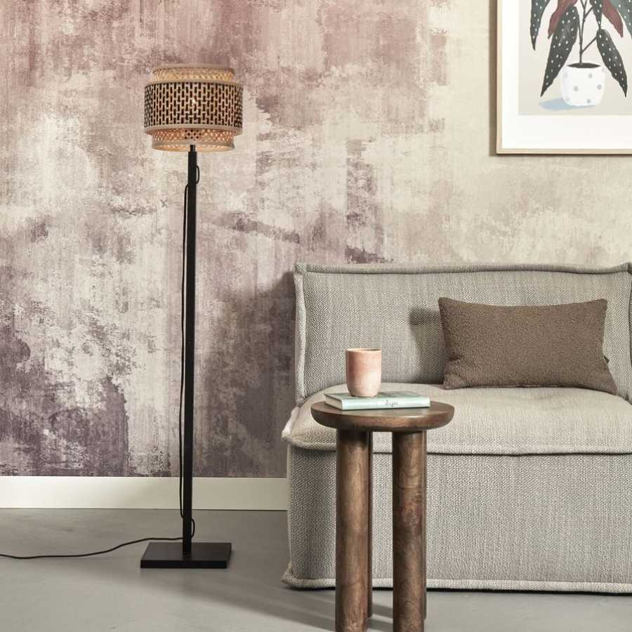 Good&Mojo Bhutan Floor Lamp - Black & Natural - Large