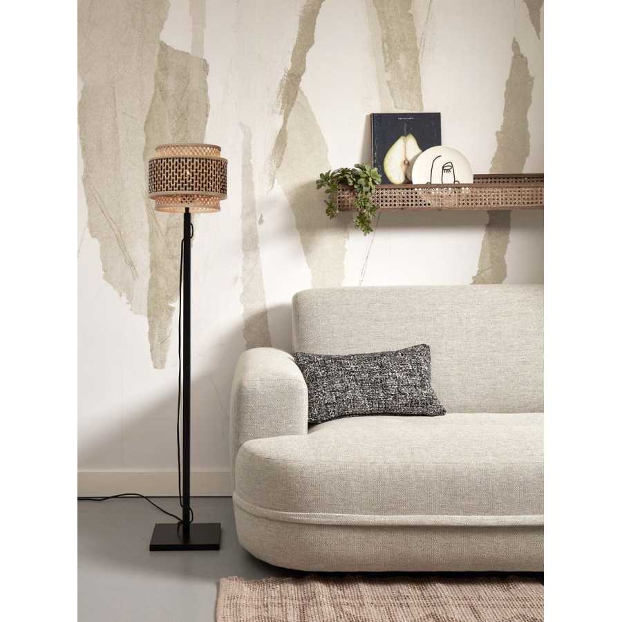 Good&Mojo Bhutan Floor Lamp - Black & Natural - Large