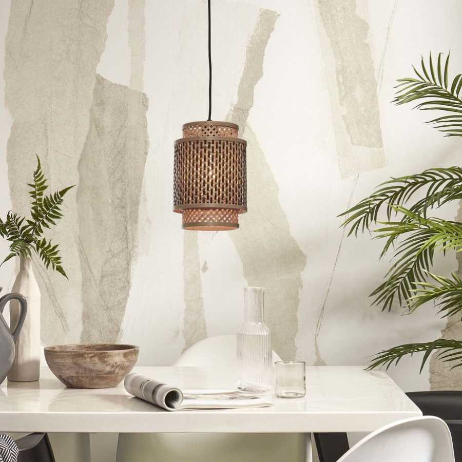 Good&Mojo Bhutan Pendant Light - Black & Natural - Small