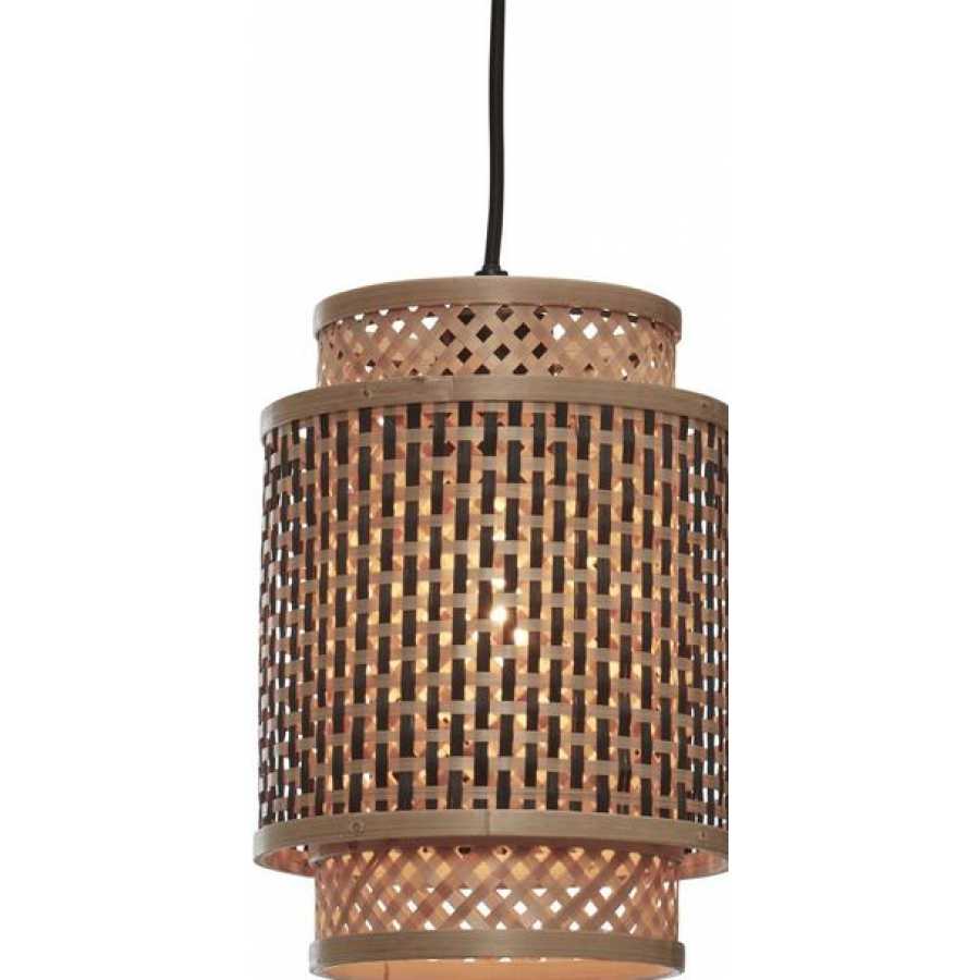 Good&Mojo Bhutan Pendant Light - Black & Natural - Small