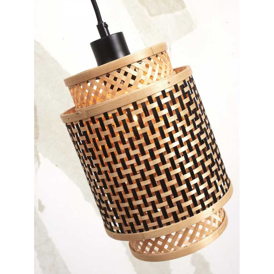 Good&Mojo Bhutan Pendant Light - Black & Natural - Small