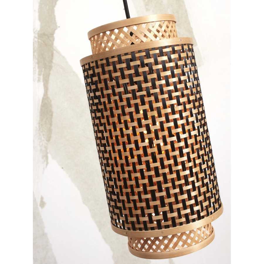 Good&Mojo Bhutan Pendant Light - Black & Natural - Large