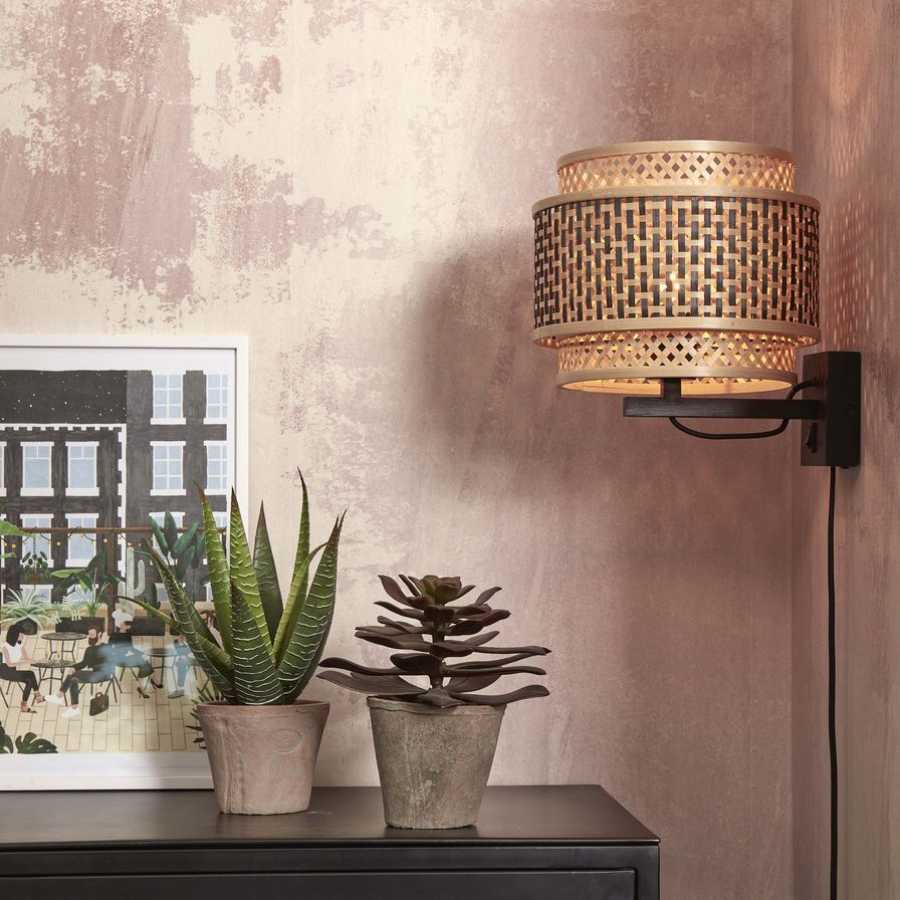 Good&Mojo Bhutan Wall Light - Black & Natural