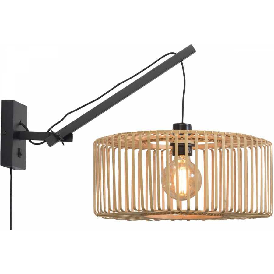 Good&Mojo Bromo Hanging Wall Light - Black & Natural