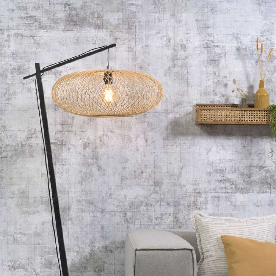 Good&Mojo Cango Hanging Floor Lamp - Black & Natural