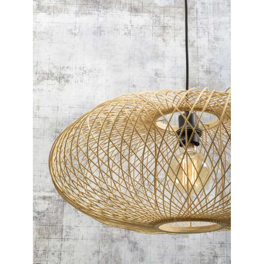 Good&Mojo Cango Hanging Floor Lamp - Black & Natural