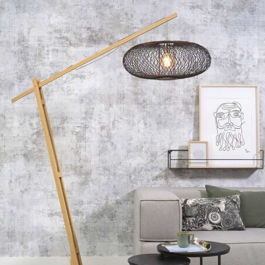 Good&Mojo Cango Long Arm Floor Lamp - Natural & Black