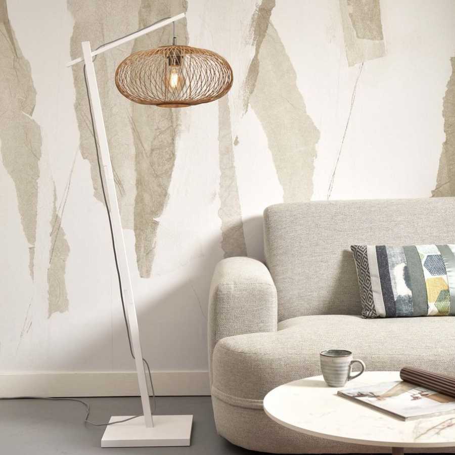 Good&Mojo Cango Hanging Floor Lamp - White & Natural