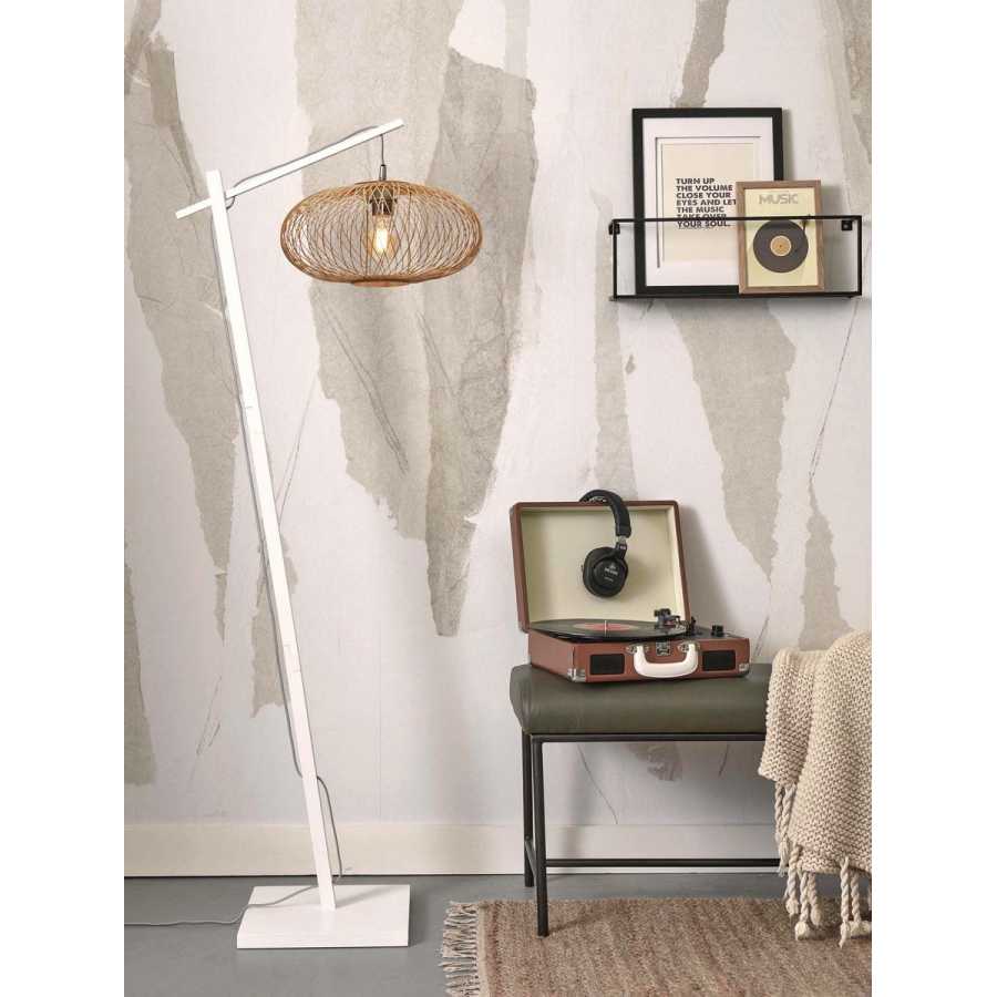 Good&Mojo Cango Hanging Floor Lamp - White & Natural