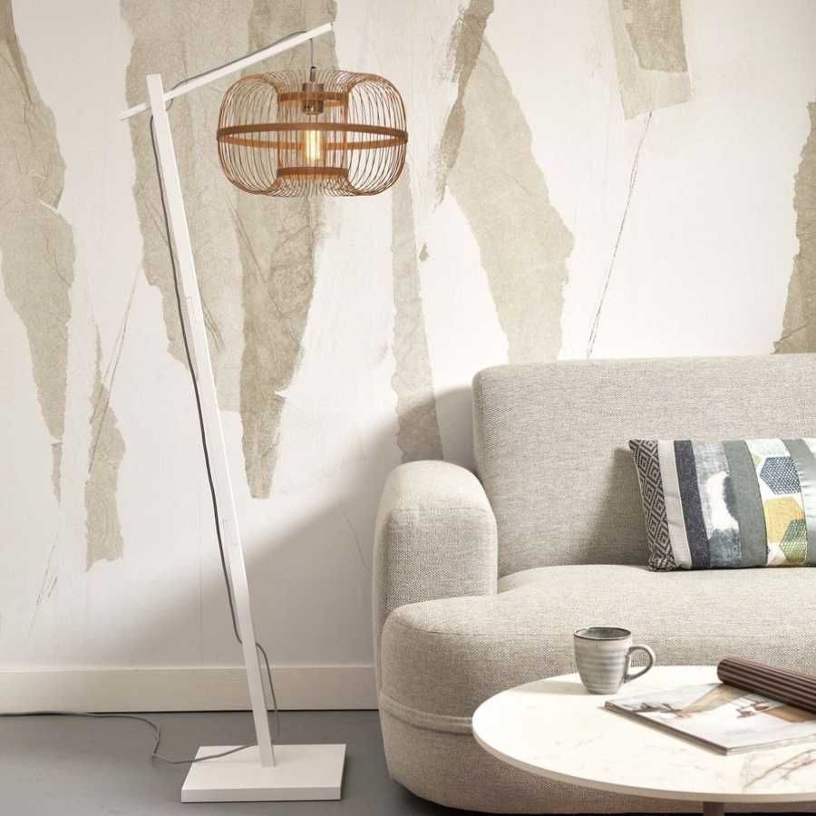 Good&Mojo Hokkaido Floor Lamp - White & Natural - Small