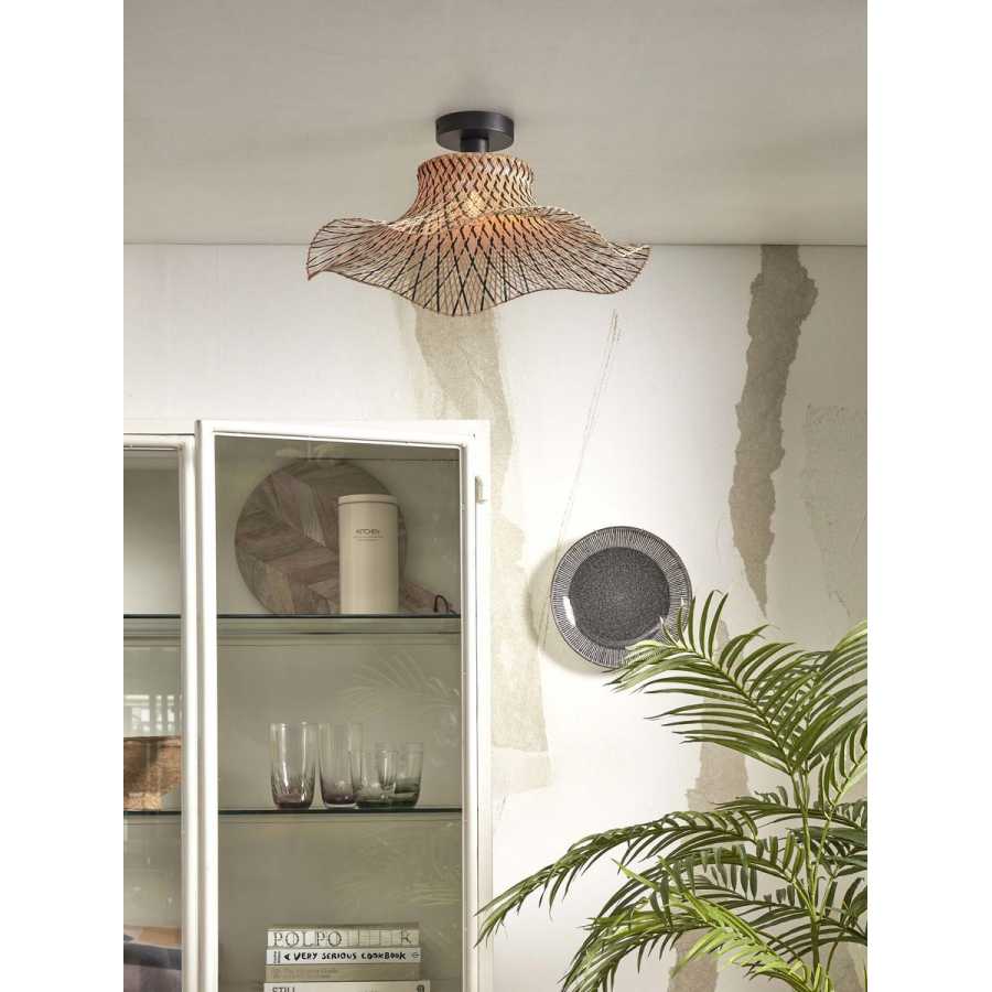 Good&Mojo Ibiza Ceiling Light - Black & Natural - Small