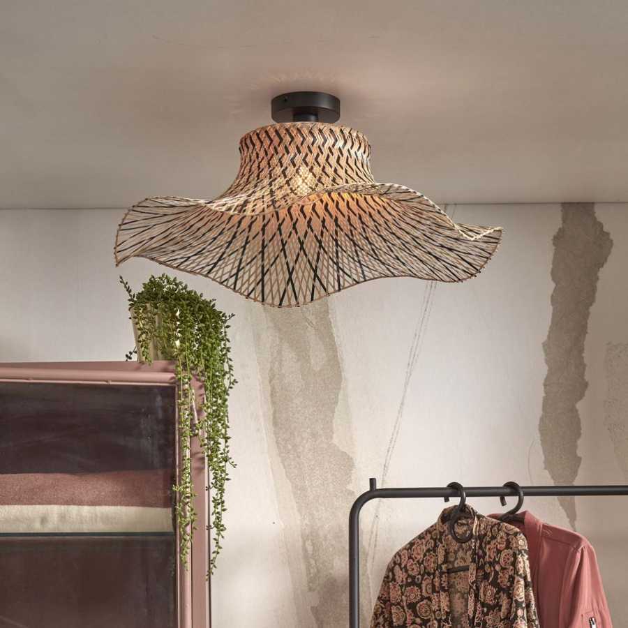 Good&Mojo Ibiza Ceiling Light - Black & Natural - Large