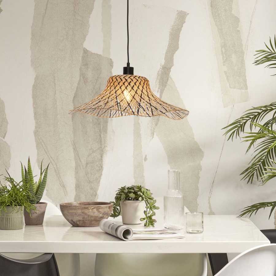 Good&Mojo Ibiza Pendant Light - Black & Natural - Small