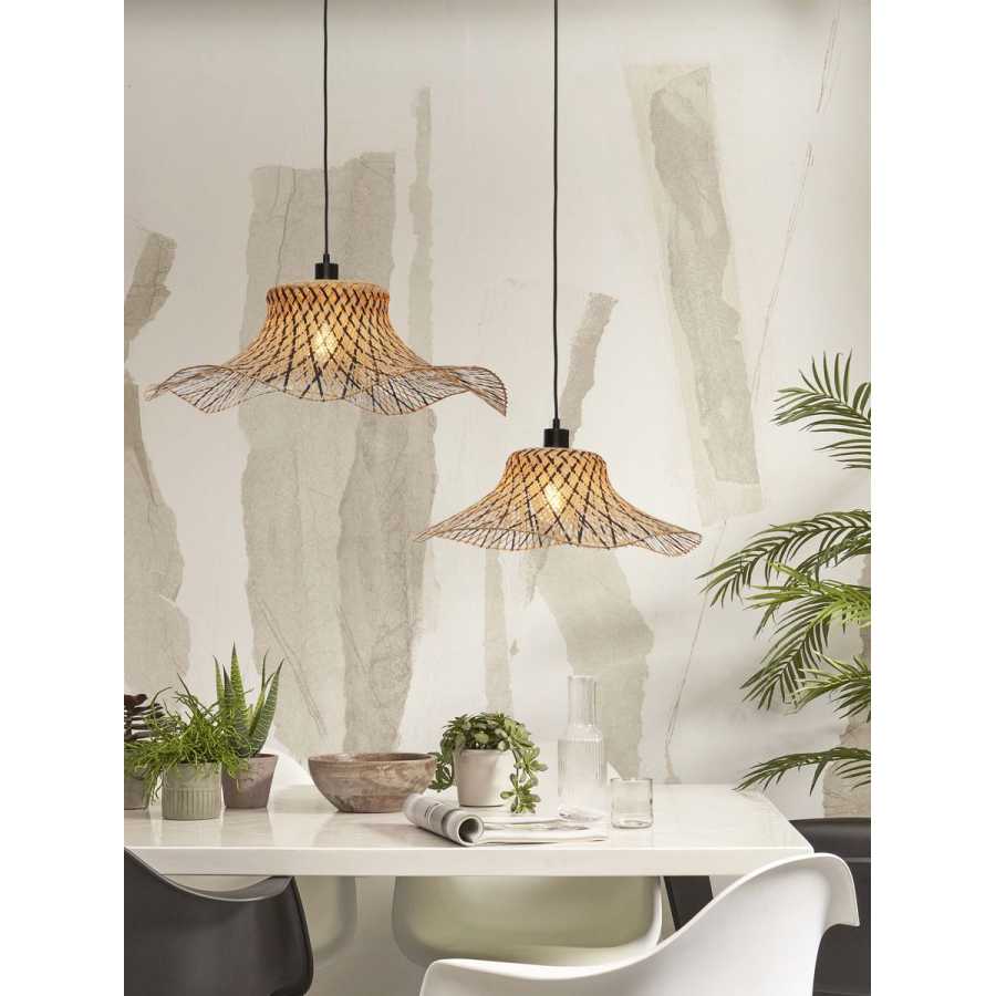 Good&Mojo Ibiza Pendant Light - Black & Natural - Small