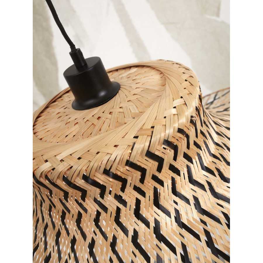 Good&Mojo Ibiza Pendant Light - Black & Natural - Small