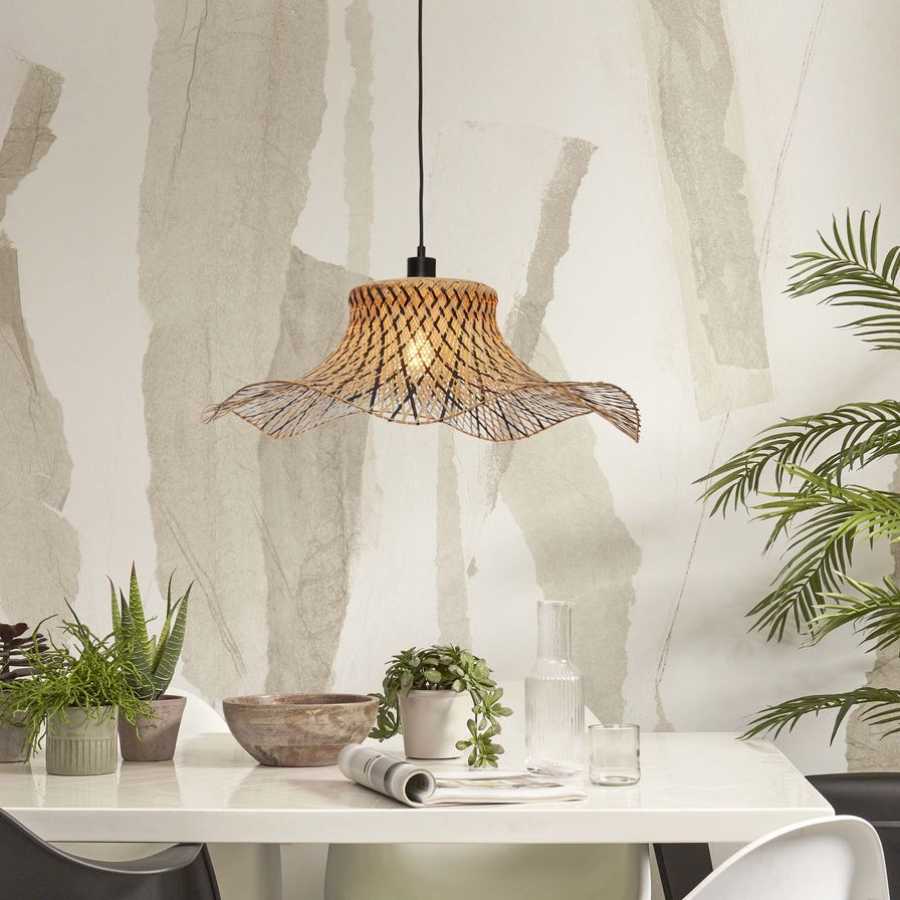 Good&Mojo Ibiza Pendant Light - Black & Natural - Large