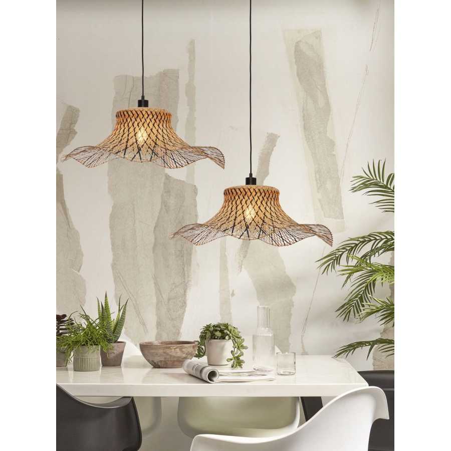 Good&Mojo Ibiza Pendant Light - Black & Natural - Large