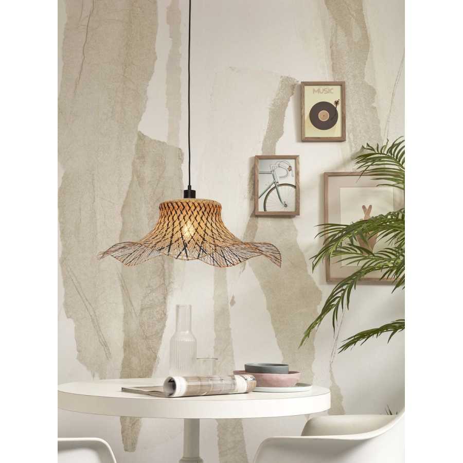 Good&Mojo Ibiza Pendant Light - Black & Natural - Large