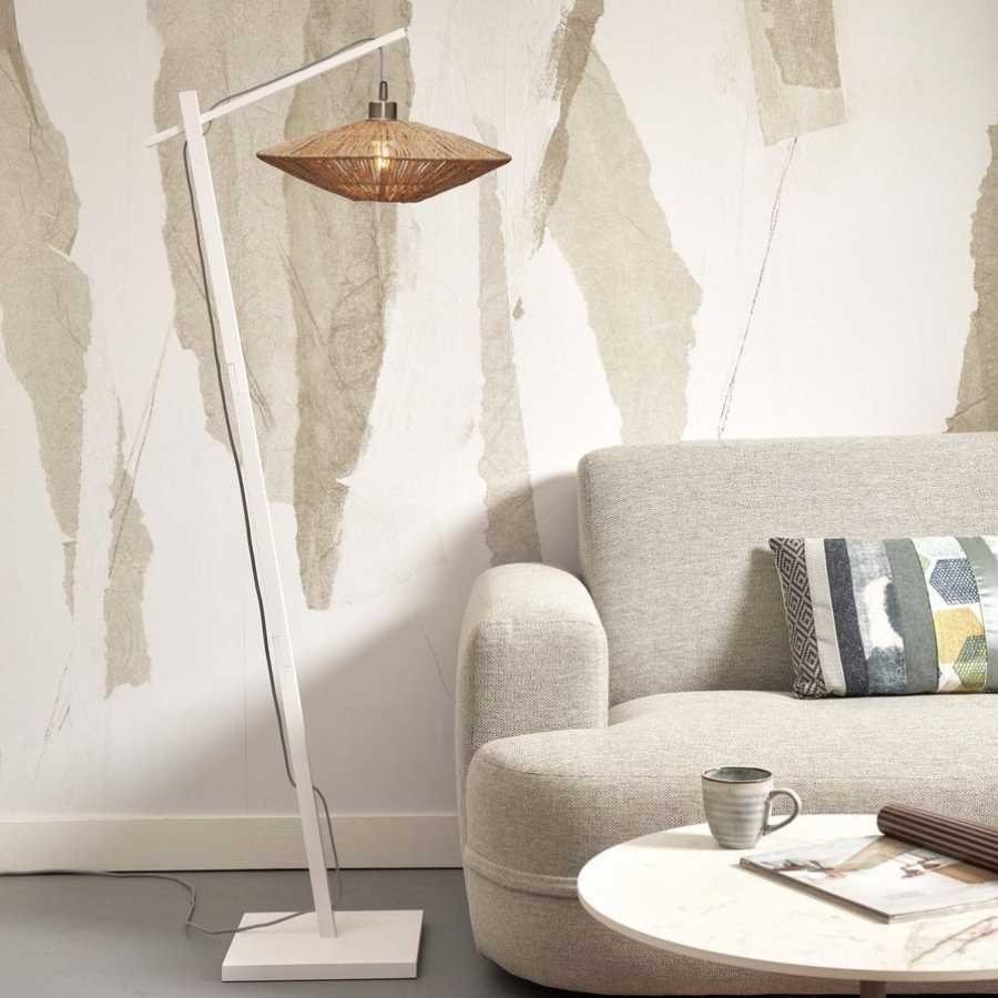 Good&Mojo Iguazu Floor Lamp - White & Natural - Small