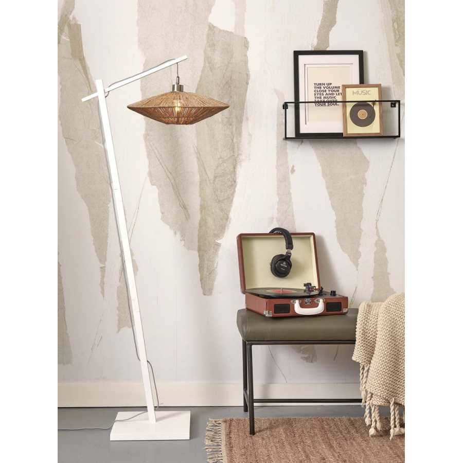 Good&Mojo Iguazu Floor Lamp - White & Natural - Small