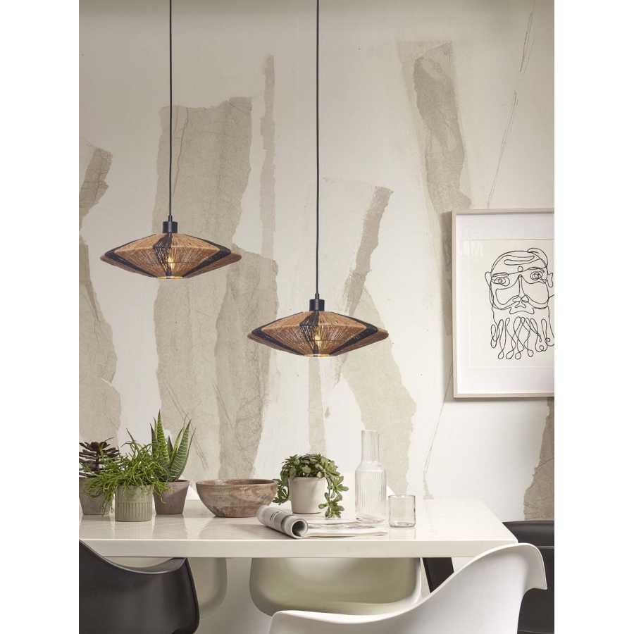 Good&Mojo Iguazu Pendant Light - Black & Natural - Small