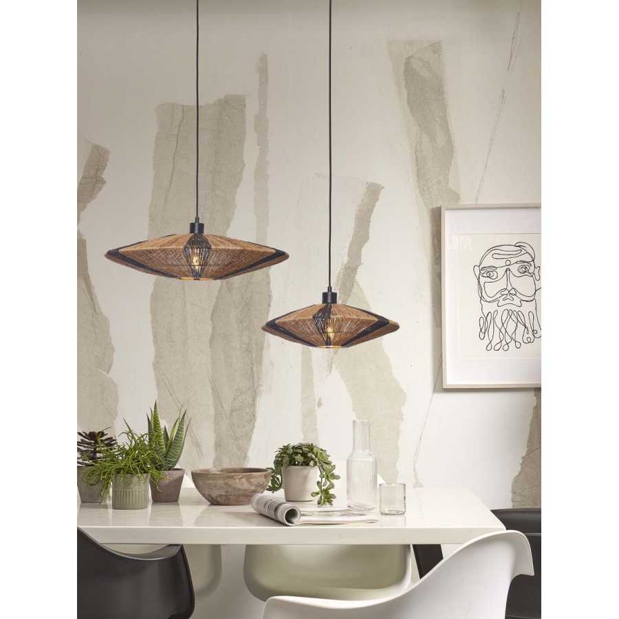 Good&Mojo Iguazu Pendant Light - Black & Natural - Small