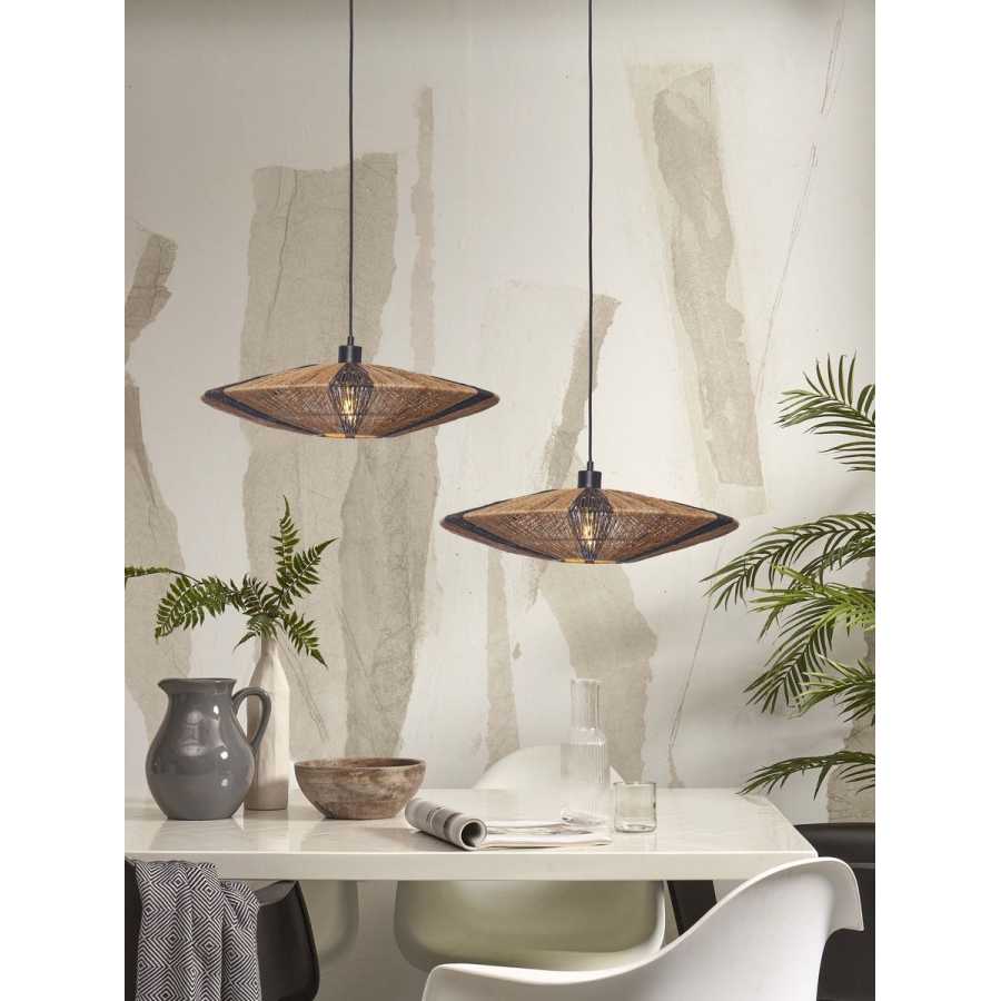 Good&Mojo Iguazu Pendant Light - Black & Natural - Large