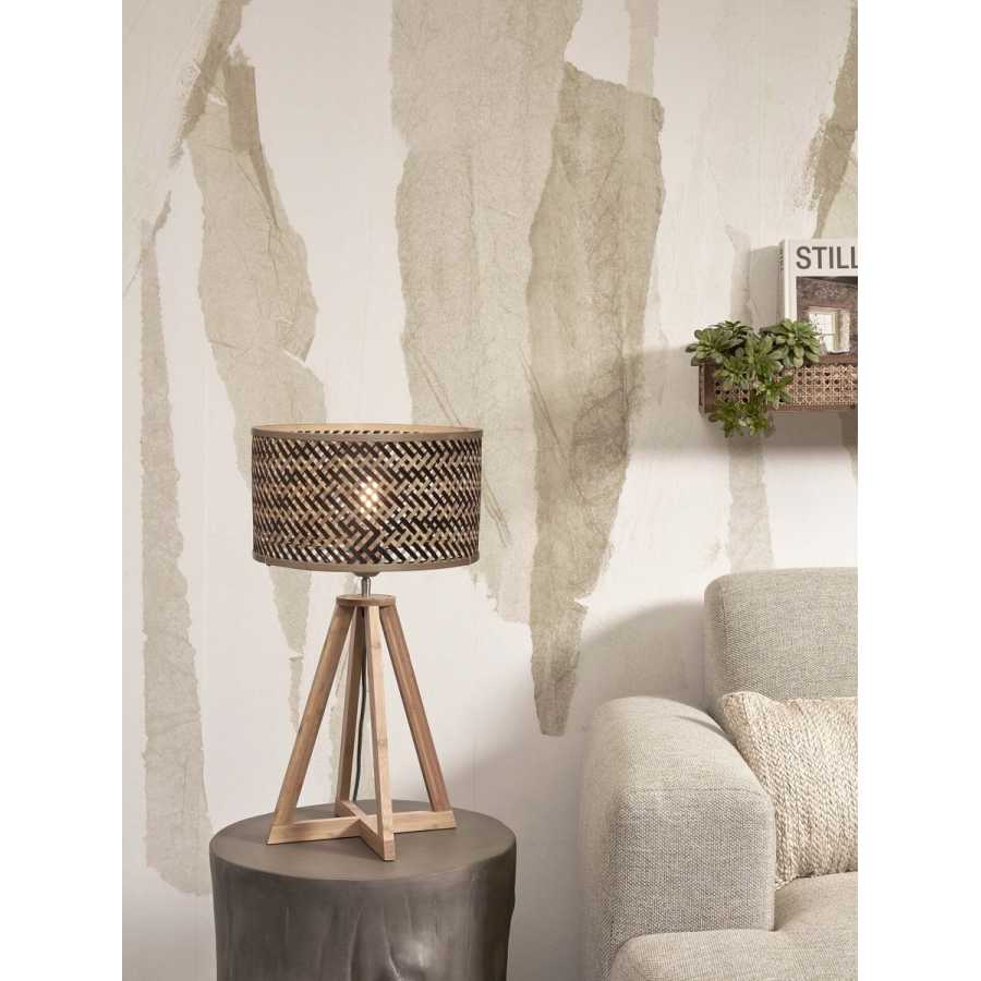 Good&Mojo Java Cross Table Lamp - Black & Natural