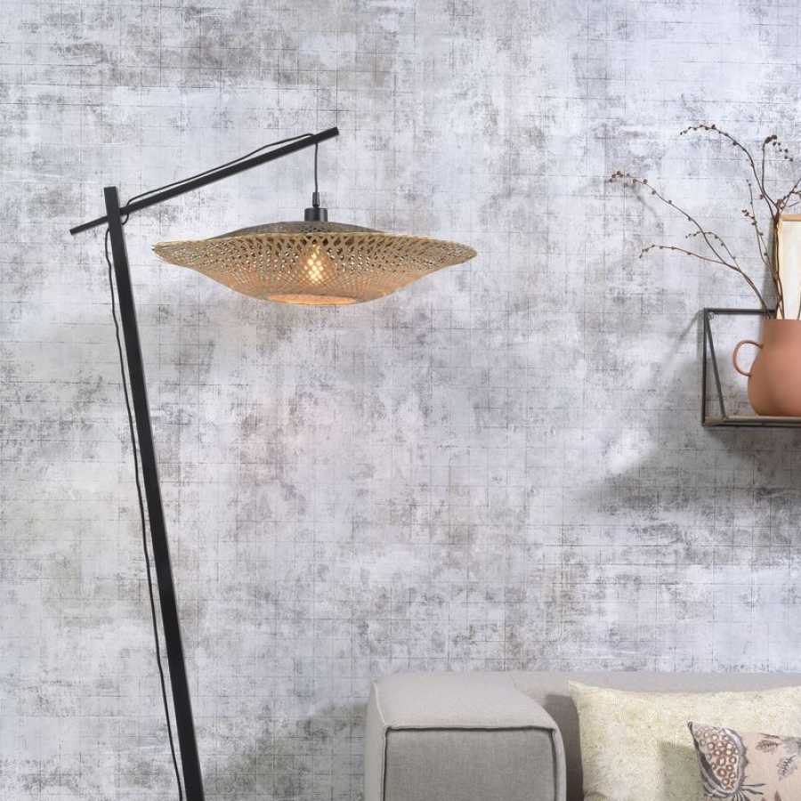 Good&Mojo Kalimantan Hanging Floor Lamp - Black & Natural