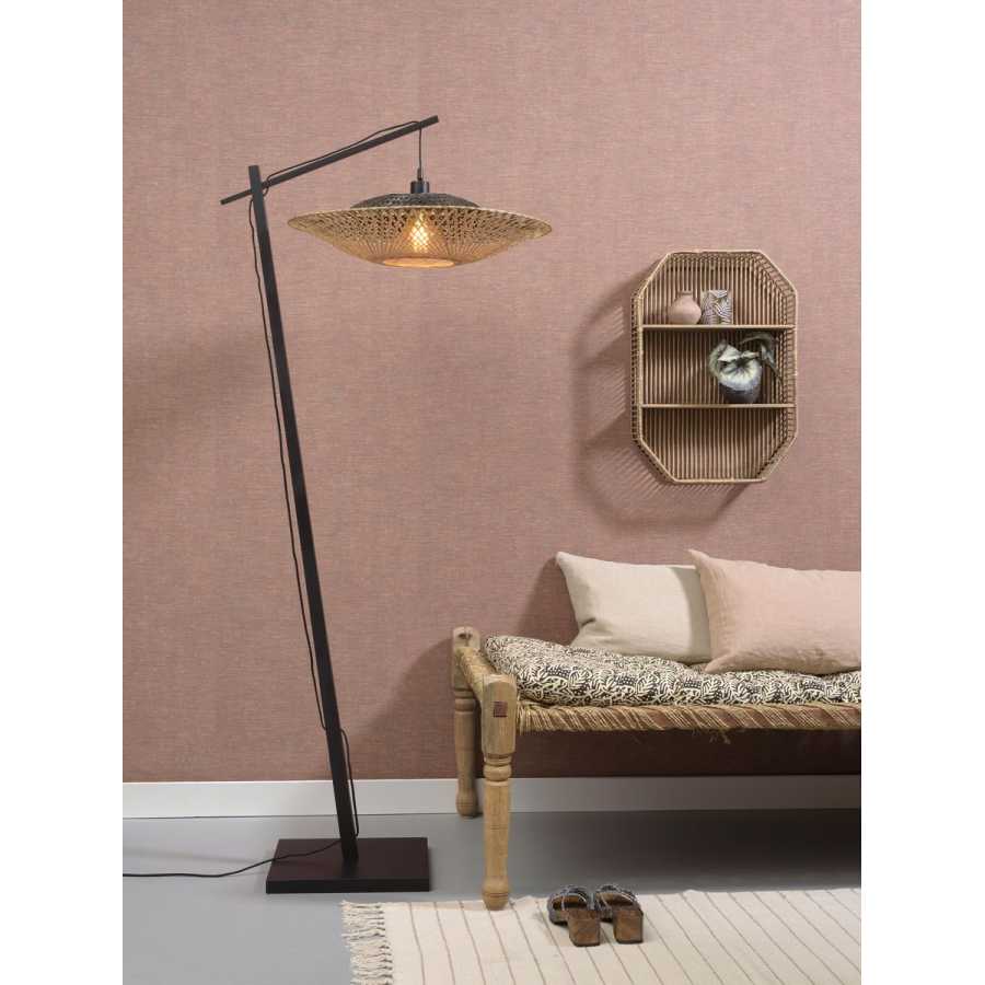 Good&Mojo Kalimantan Hanging Floor Lamp - Black & Natural