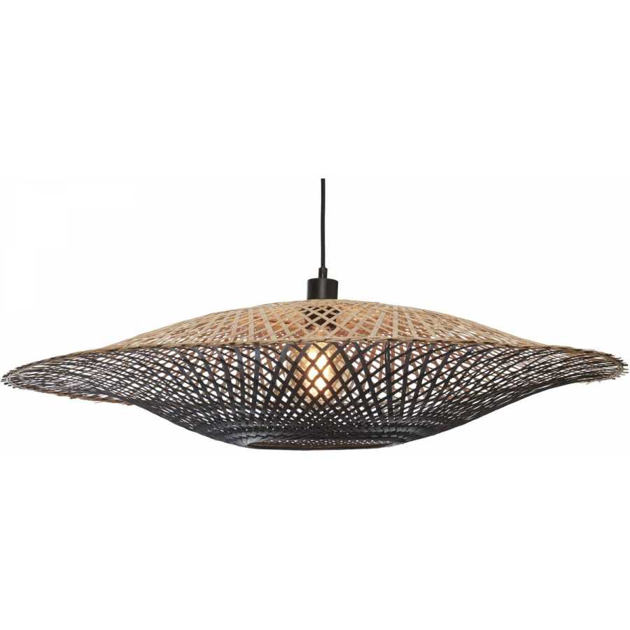 Good&Mojo Kalimantan Flat Pendant Light - Natural & Black - Large